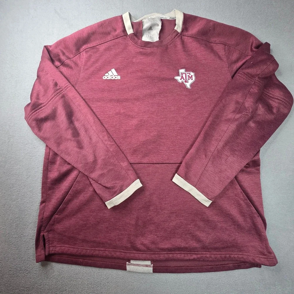 Adidas Baseball Texas A&M Aggies Pullover Sweatshirt Maroon Mens XL 43